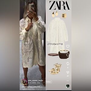 ZARA BOHO EMBROIDERED SHIRT DRESS ZW COLLECTION